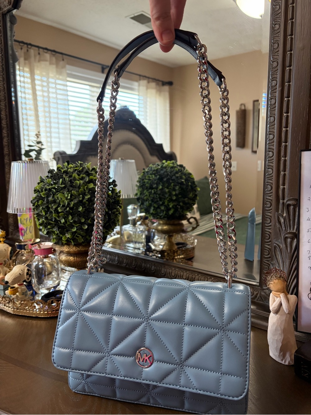 Michael Kors Quilted Light Blue Crossbody Bag - Picture 2 of 3